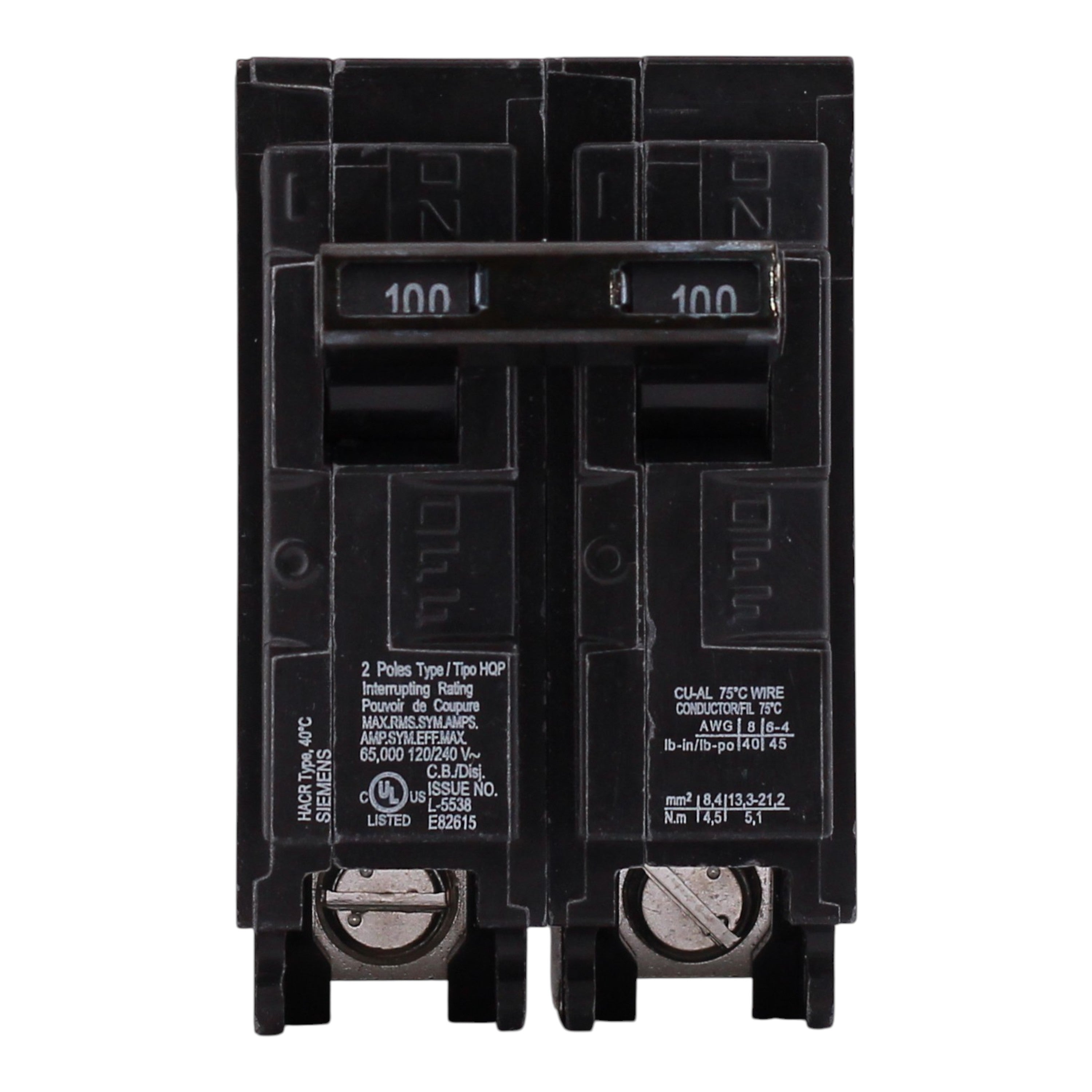 Siemens QP, Q2100HH, 100A, 2P, 120/240V, 65kAIC, Thermal Magnetic, Circuit Breaker - Image 5