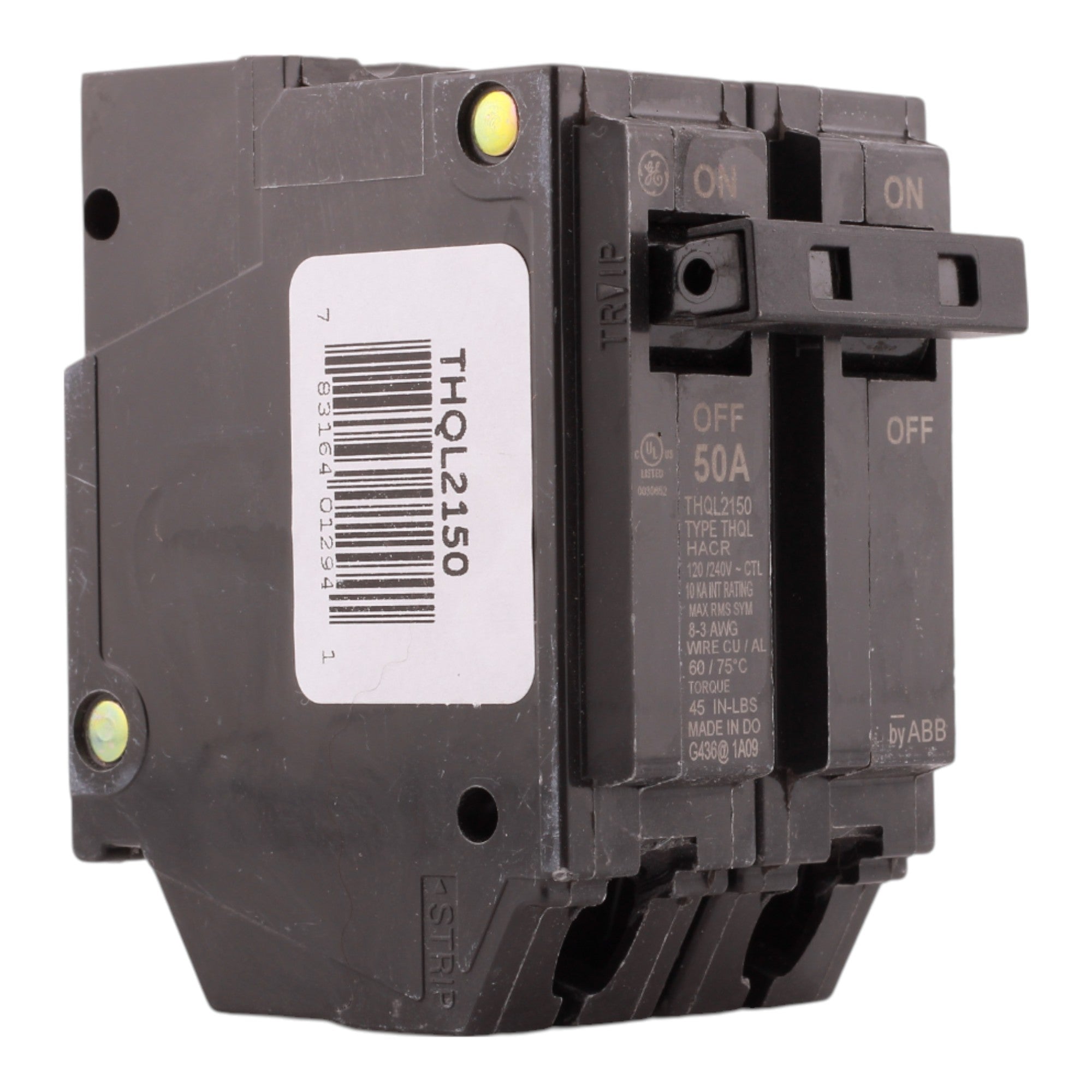 GE THQL2150 50A 2P 120/240V Thermal-Magnetic Plug-In Circuit Breaker - Image 4