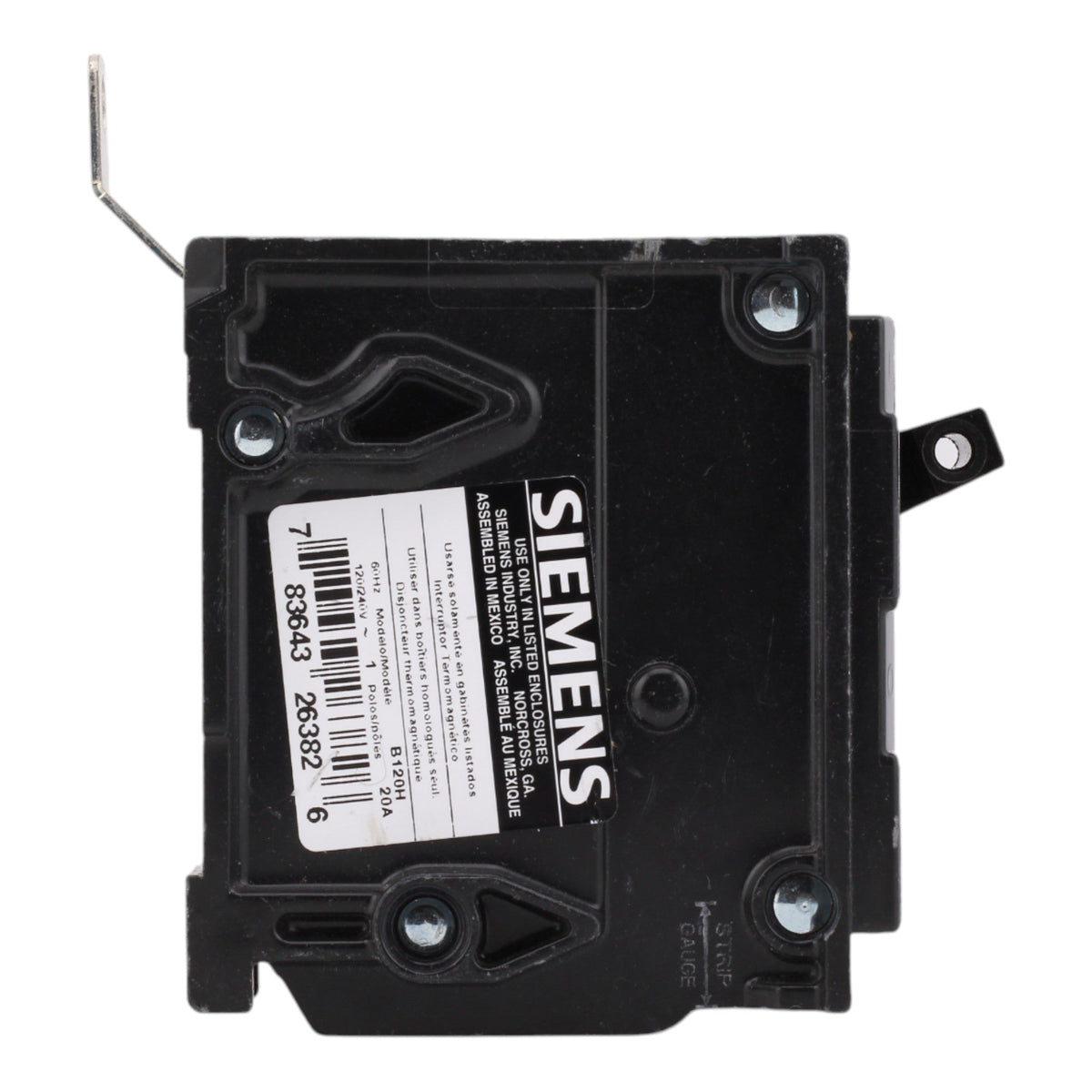 Siemens B120H 20A 120V 1-Pole Thermal Magnetic Circuit Breaker, 22kA Interrupt, Type BLH - Image 5