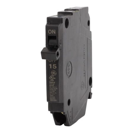 GE THQP115 15 Amp Single-Pole Circuit Breaker - 120/240V, 10kA, Plug-In, UL Listed - Image 3