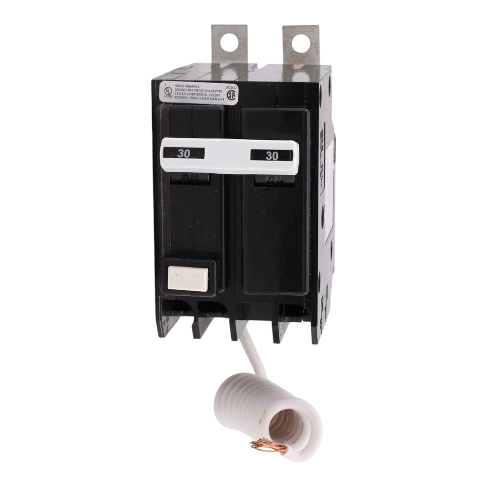 Eaton QBGFT2030 GFCI Circuit Breaker, 30A, 120/240V, 2-Pole, 10kAIC, Common Trip, 5 mA Trip Sensitivity - Image 2