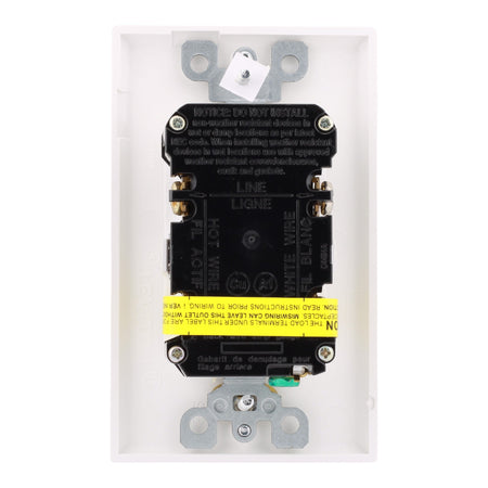 Leviton GFTR2-W 20A 125V Self-Test Tamper-Resistant GFCI Outlet, White, Back & Side Wired - Image 3