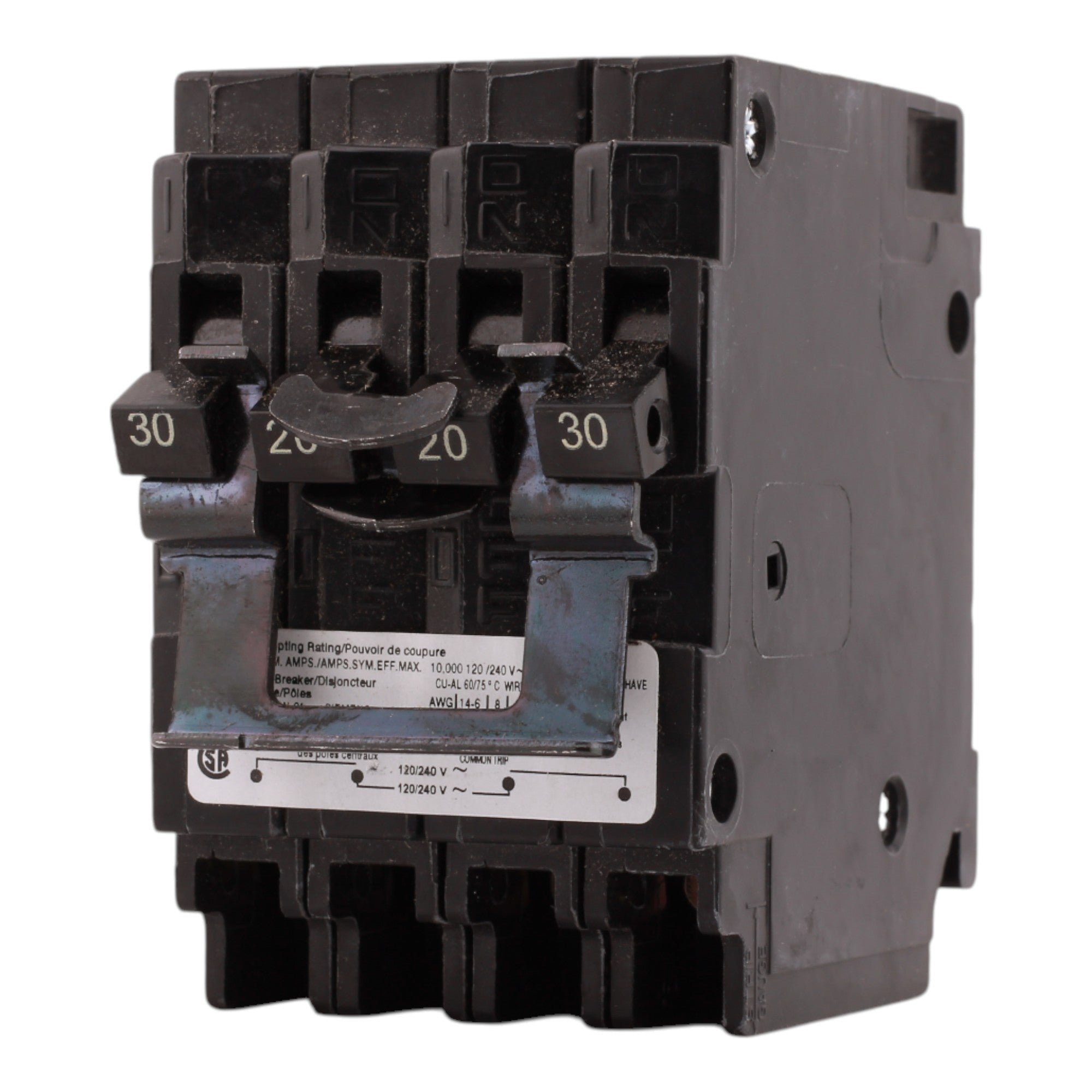 Siemens Q23020CT2 30A-20A 2P 120/240V Duplex Circuit Breaker - Image 6
