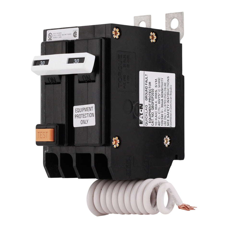 Eaton QB QBGFEP2030 30A 2P 120/240V GFCI Pigtail Neutral Circuit Breaker - Image 2