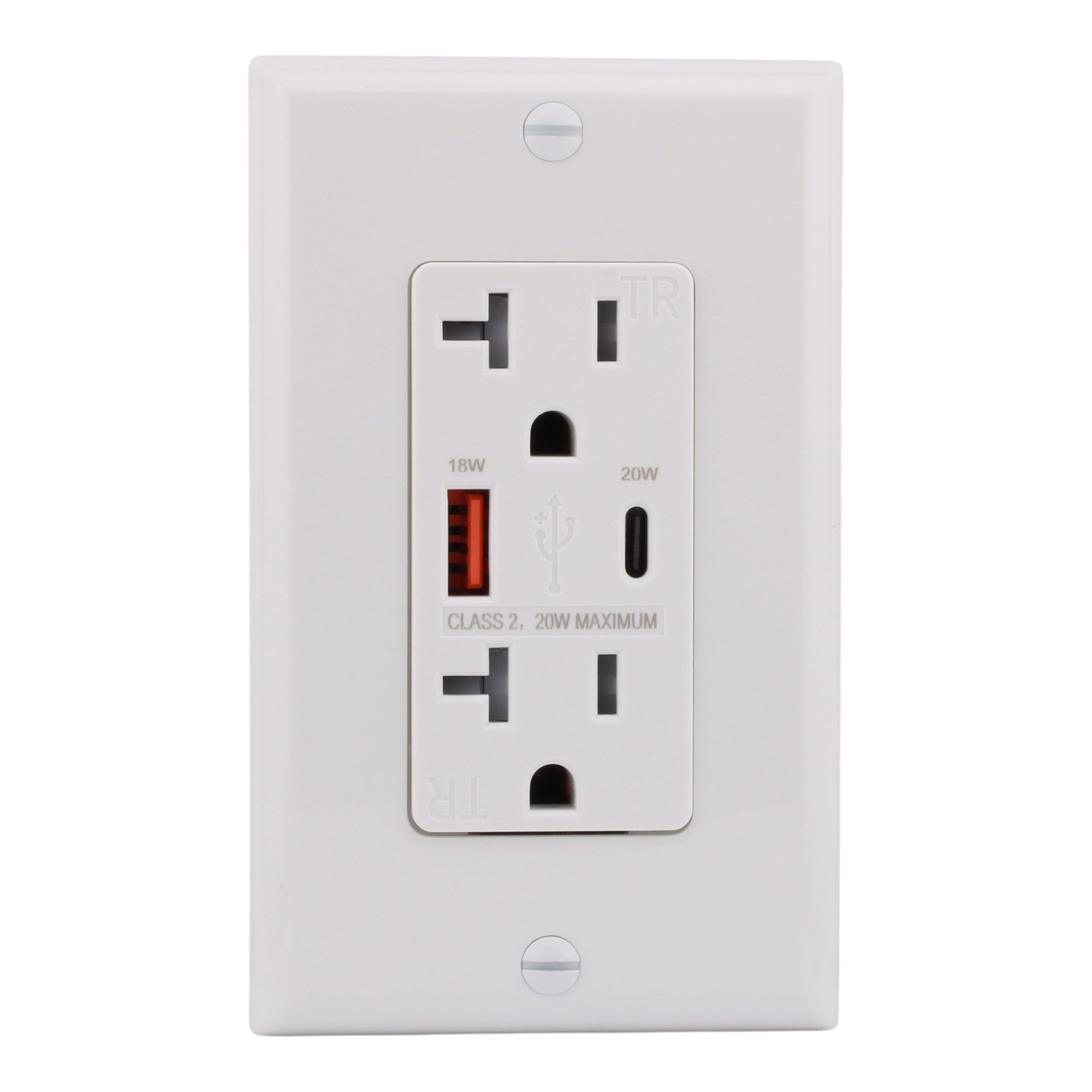 RES POWER 20A USB Outlet, Fast Charging, Type A/C, Tamper-Resistant, cULus Listed, White - Image 2
