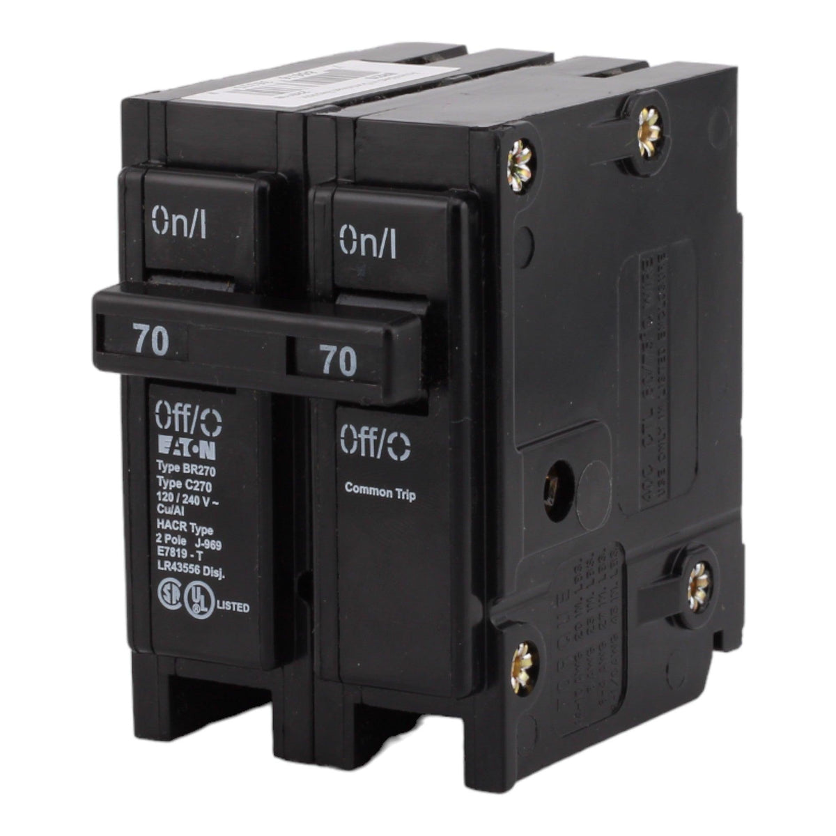 Eaton BR270 70 Amp Double Pole 240V Plug-In Standard Trip Circuit Breaker UL - Image 3