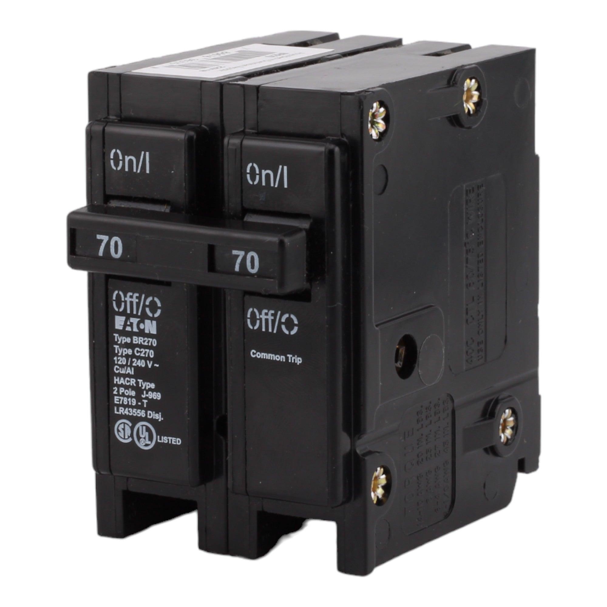 Eaton BR270 70 Amp Double Pole 240V Plug-In Standard Trip Circuit Breaker UL - Image 3