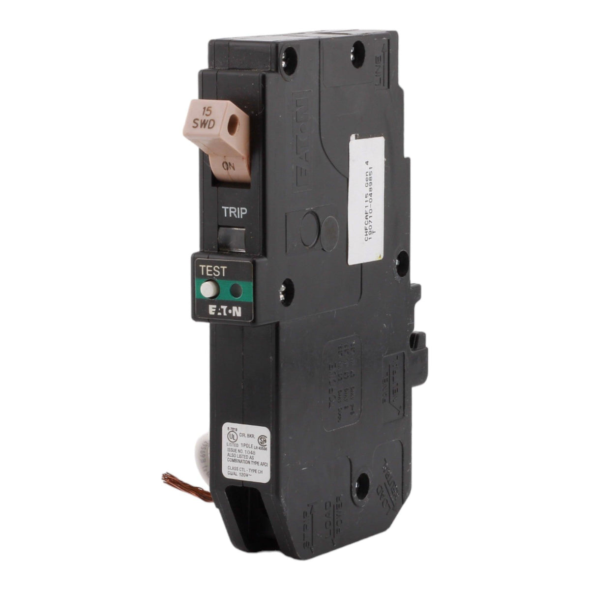 Eaton CHFCAF115 15 Amp Single Pole 120V Pigtail-Neutral AFCI Arc Fault Circuit Breaker UL - Image 2