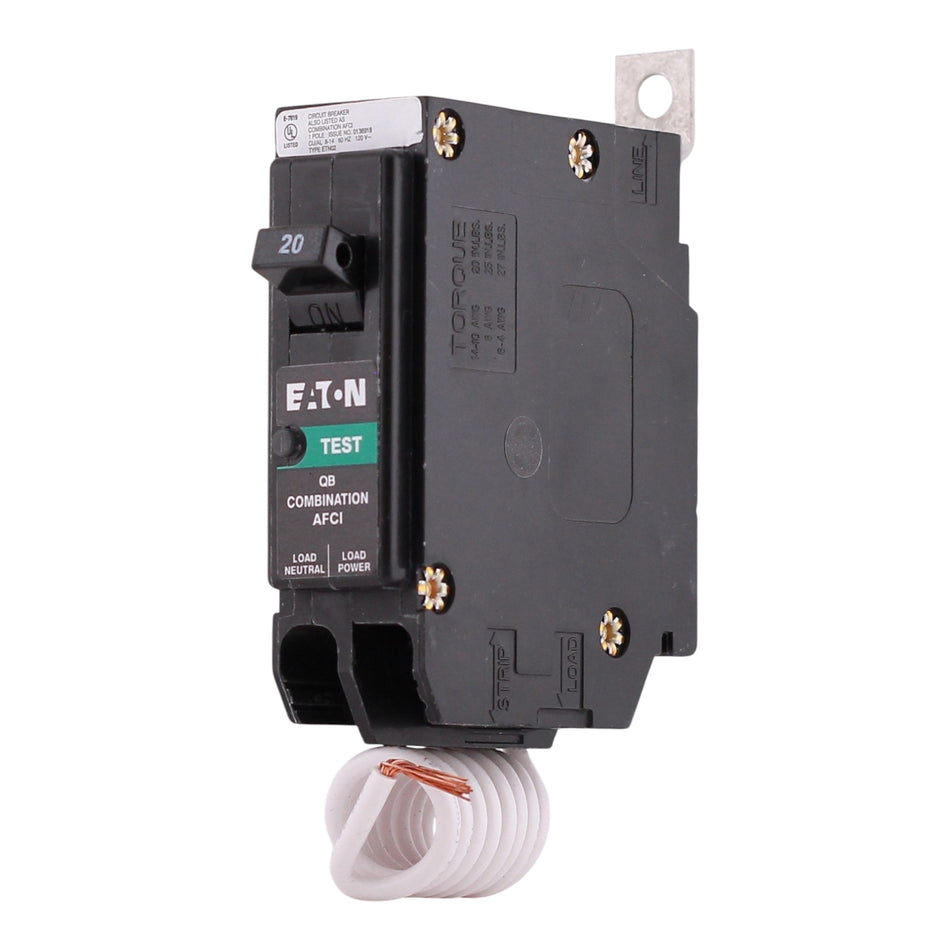 Eaton QB1020CAF 20 Amps 120 Volts Single Pole AFCI Circuit Breaker Bolt-On Cable-In/Out - Image 2