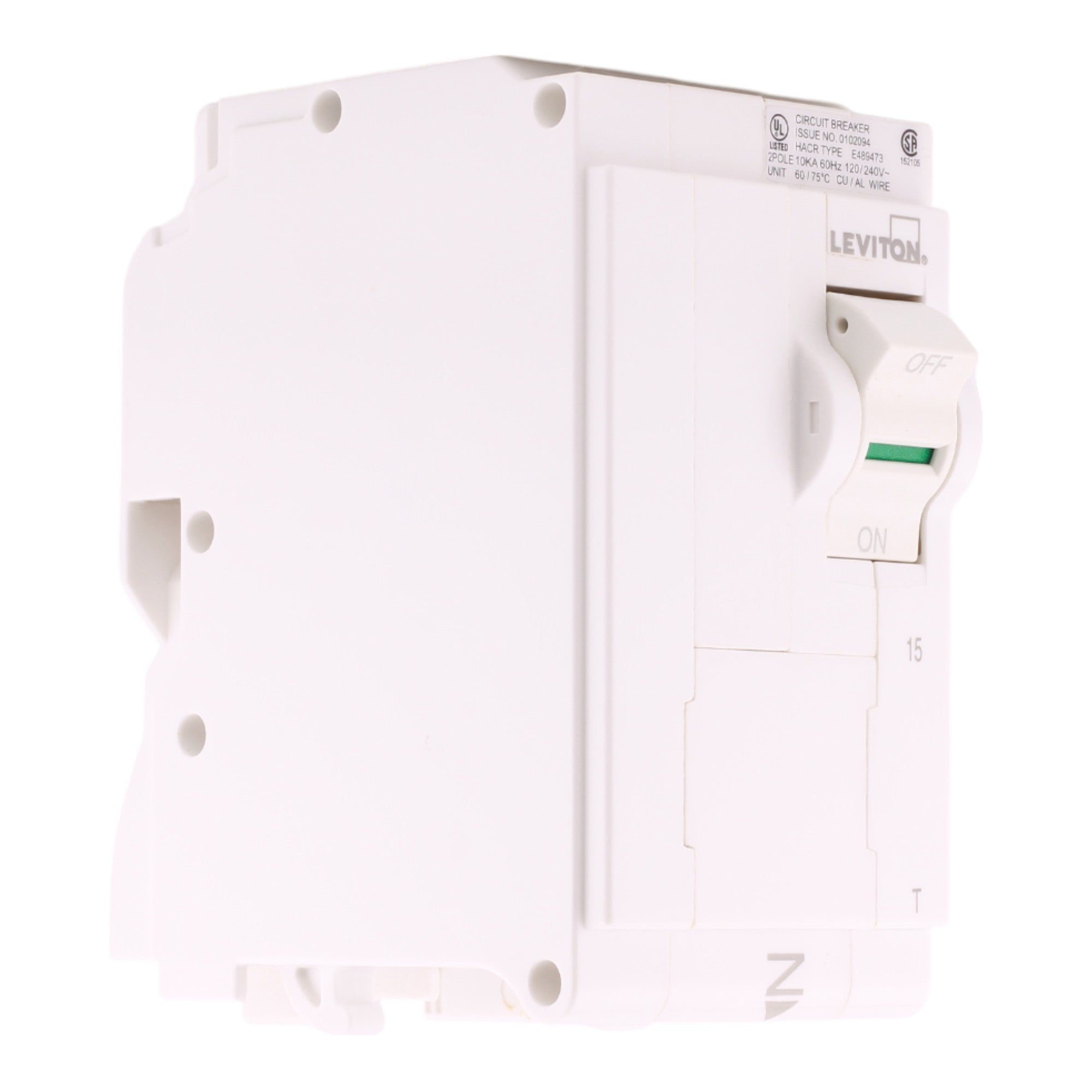 Leviton LB215-T 15A 2P 120/240V Thermal Magnetic Plug-On Neutral Circuit Breaker - Image 3