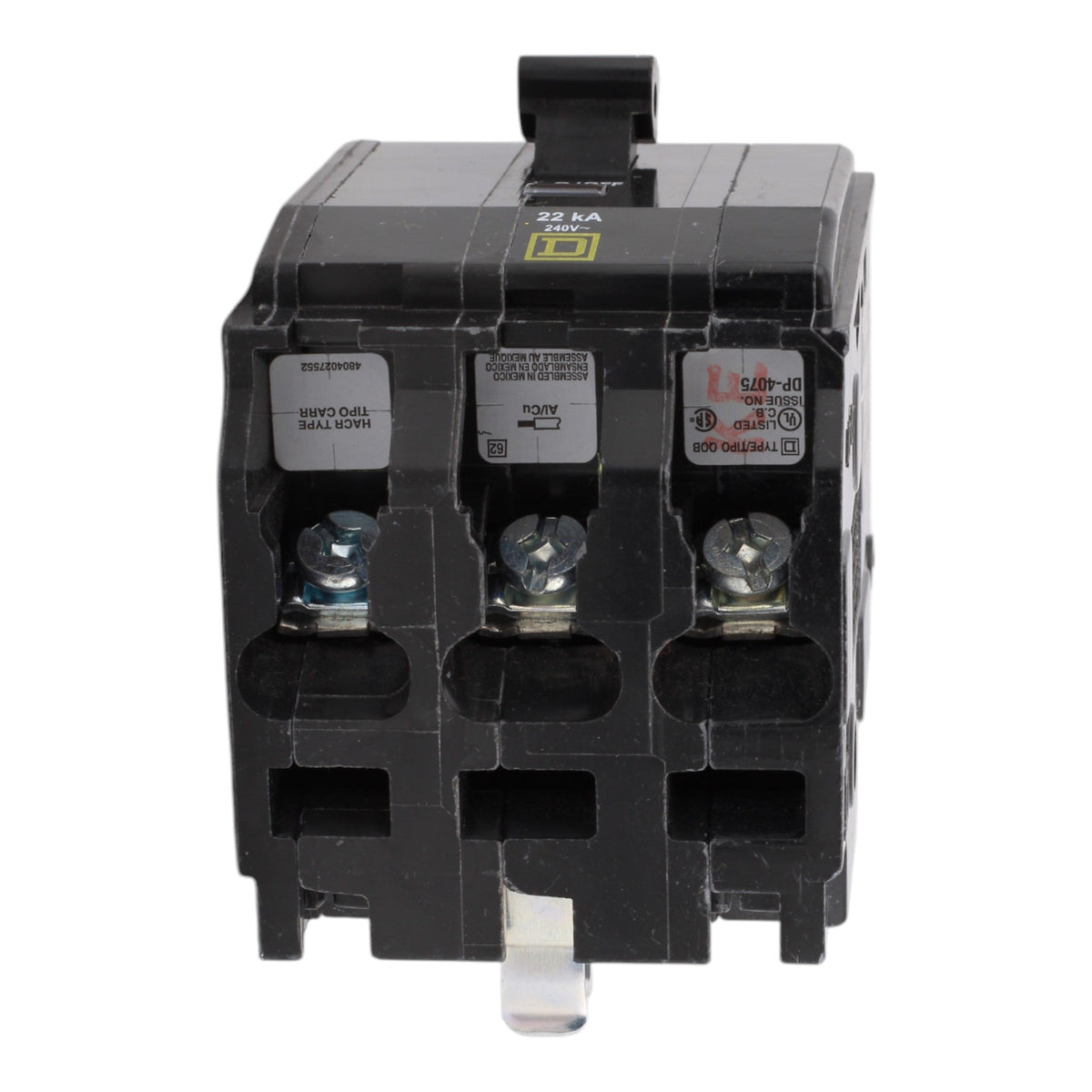Square D QOB330VH, 30A, 120/240V, 3-Pole, Bolt-On Circuit Breaker, Standard Trip, 22kA Interrupt Rating, for Square D Load Centers - Image 7