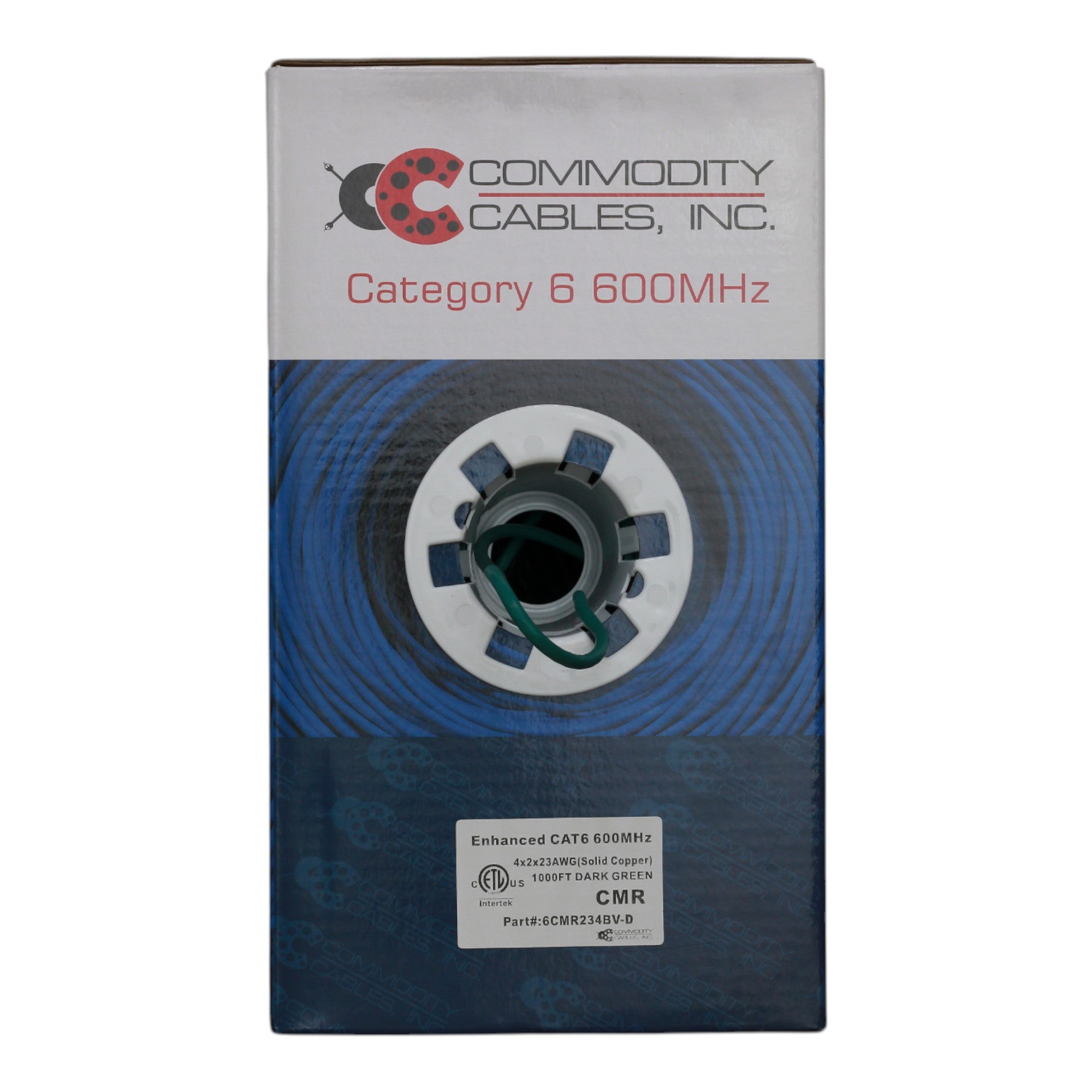 Commodity Cables CAT6 600MHz 23/4PR CMR 1000ft Mint Green Data Cable - Image 4
