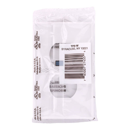 Pass & Seymour TradeMaster, TP8W, 1-Gang, Nylon Wall Plate, Duplex Receptacle, White - Image 3