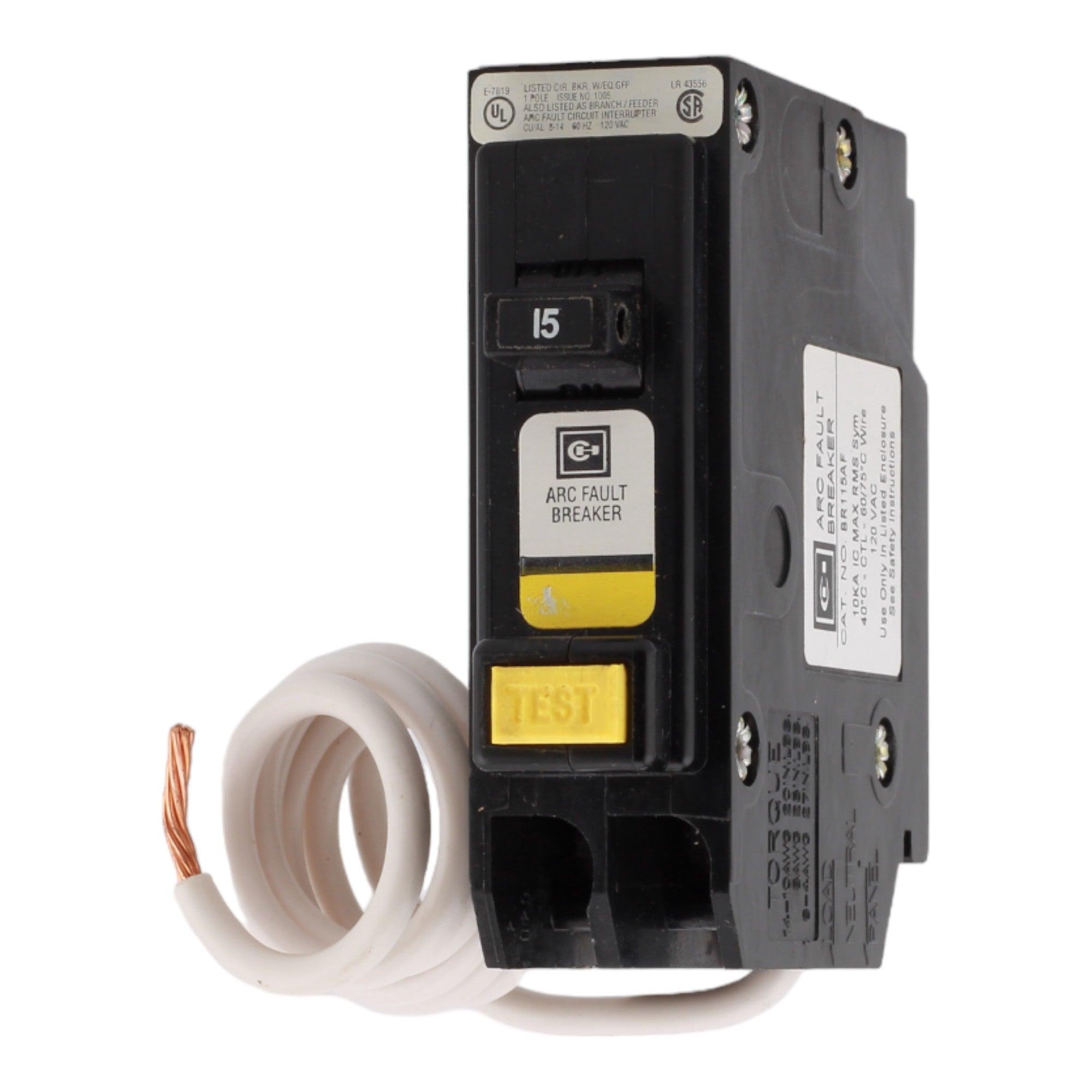Eaton BR115AF 15 Amp Single Pole 120V Pigtail-Neutral AFCI Arc Fault Circuit Breaker UL - Image 3