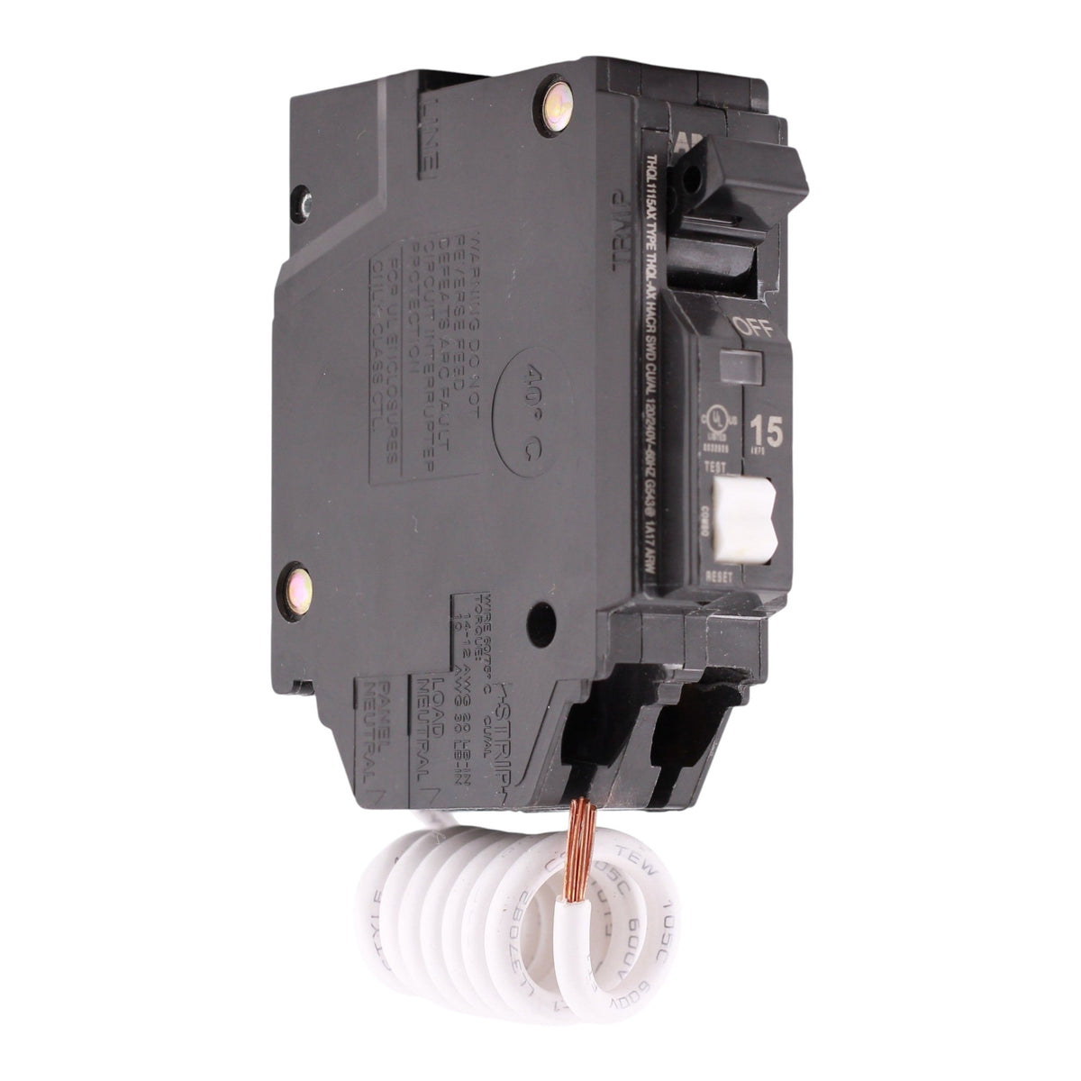 GE Q-Line, THQL1115AX, 15A, 1P, 120/240V, AFCI, Pigtail Neutral, Circuit Breaker