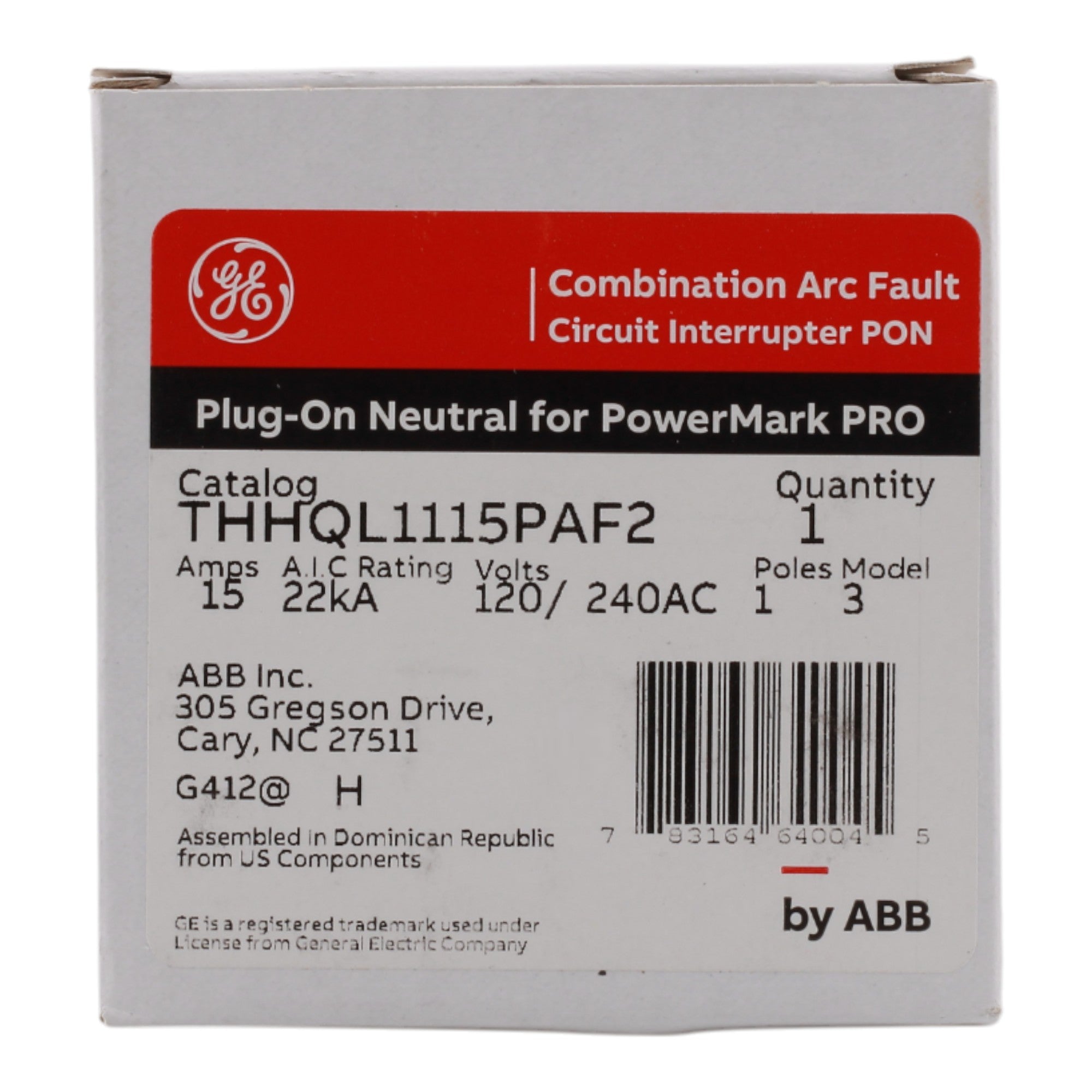 GE Q-Line THHQL1115PAF2 15A 1P 120V AFCI Plug-On Neutral Circuit Breaker - Image 2