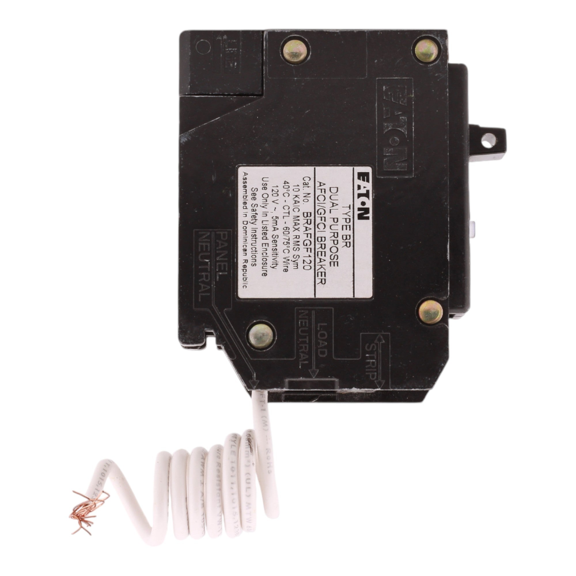 Eaton BR BRAFGF120 20A 1P 120V AFCI/GFCI Pigtail Neutral Circuit Breaker - Image 6
