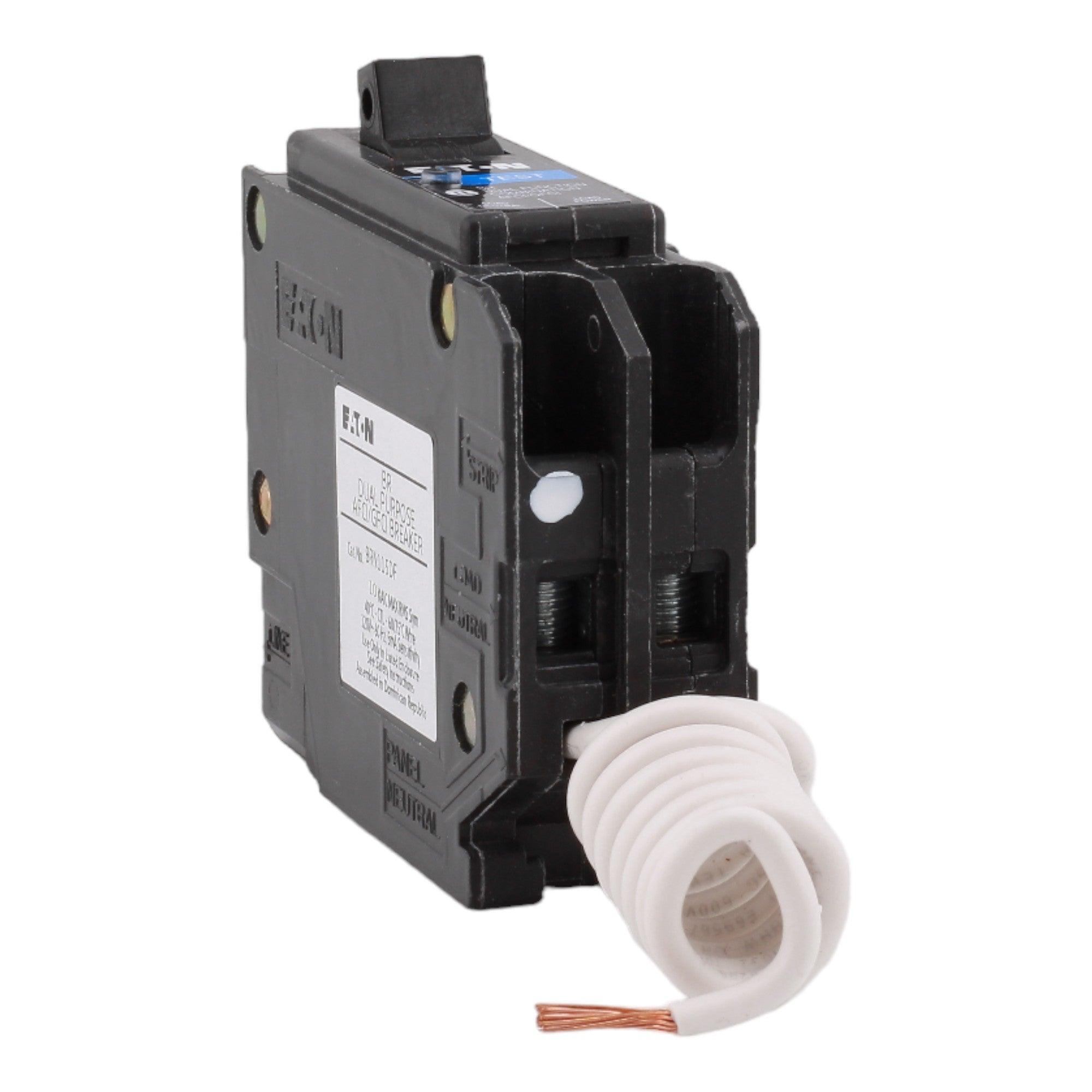 Eaton BR BRN115DF 15A 1P 120V AFCI/GFCI Pigtail Neutral Circuit Breaker - Image 7