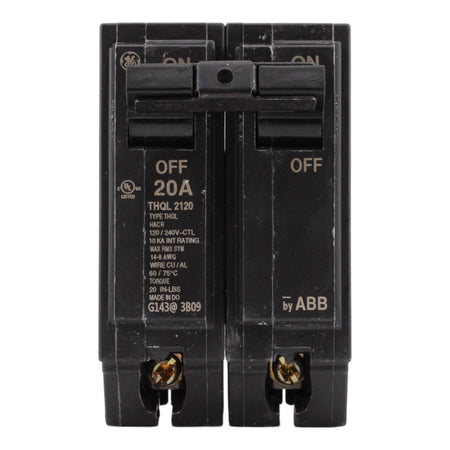 GE THQL2120 20A 120/240V 2-pole Circuit Breaker UL - Image 2