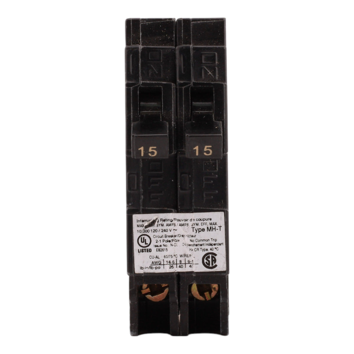 Murray MP1515N 15A-15A 1P 240V Duplex Circuit Breaker - Image 2