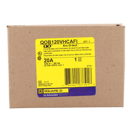 Square D QO QOB120VHCAFI 20A 1P 120V CAFI Circuit Breaker - Image 6