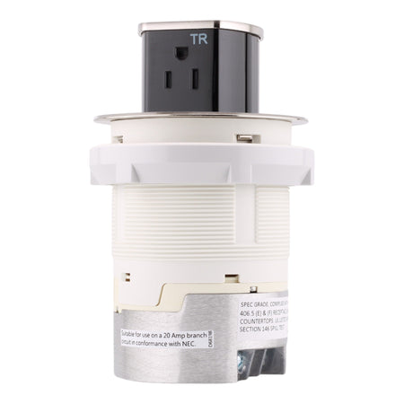 Hubbell Wiring, RCT200NI, 15 Amps, 125 Volts, 2-Pole, Kitchen Counter Receptacle, Surface Mount, Tamper Resistant, Nickel - Image 3