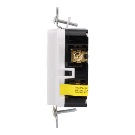 Leviton GFTR2-W 20A 125V Self-Test Tamper-Resistant GFCI Outlet, White, Back & Side Wired - Image 5
