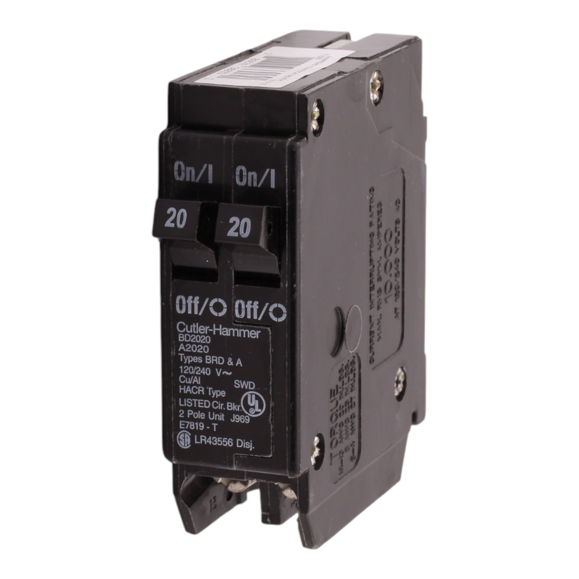 Eaton BR BD2020 20A 1P 120V Duplex Tandem Circuit Breaker - Image 2