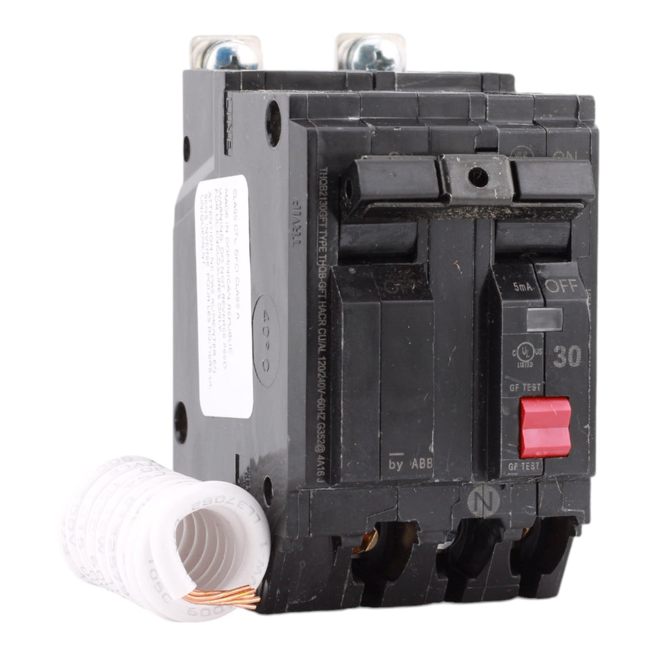 GE THQB2130GFT 30 Amp Double Pole 120/240V Bolt-On GFCI Ground Fault Circuit Breaker UL - Image 2