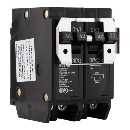 Eaton BR BRD230240 30A/40A 4P 120/240V Quad Thermal Magnetic Circuit Breaker