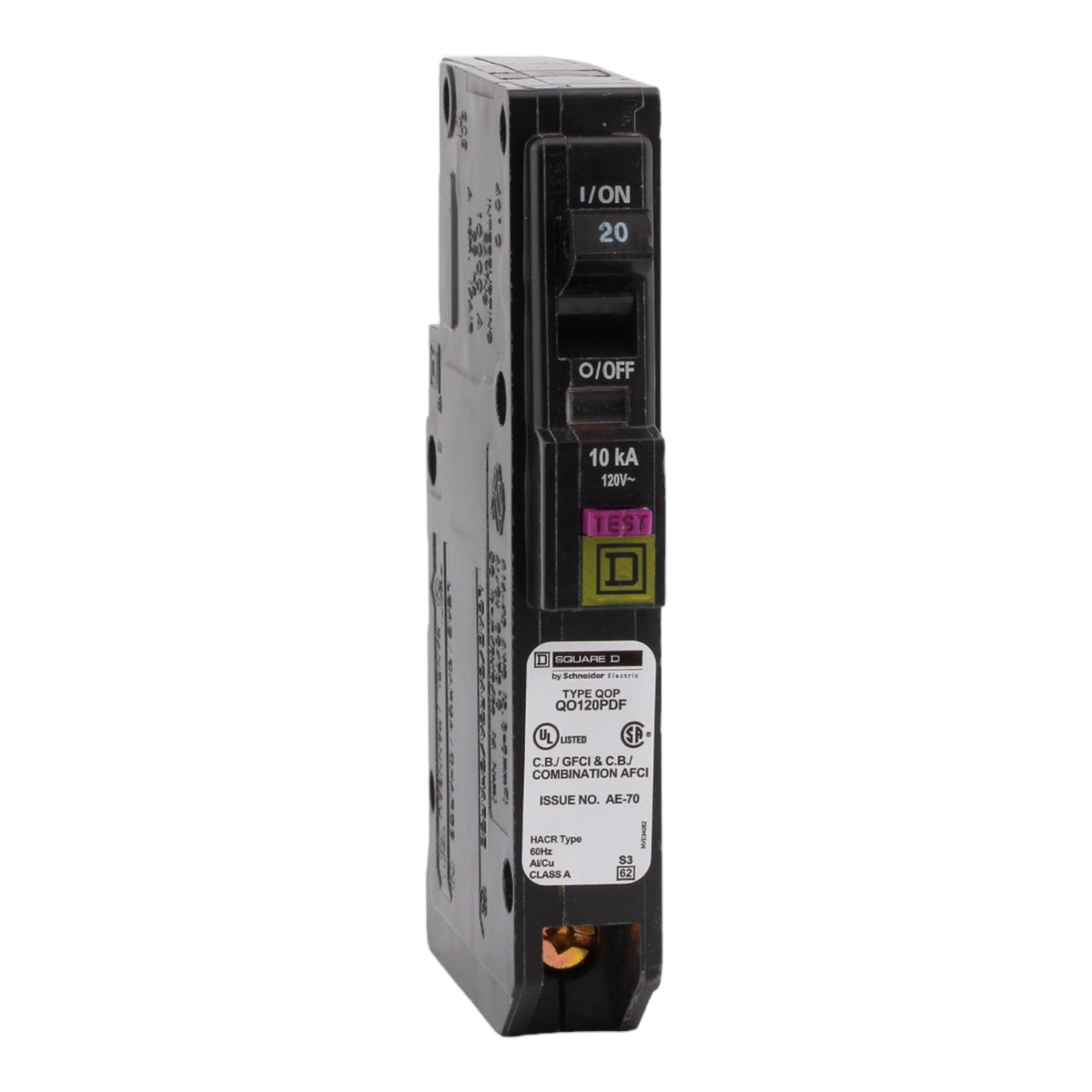 Square D QO120PDF 20 Amp Single Pole 120V Plug-On Neutral AFCI/GFCI Dual Function Circuit Breaker UL - Image 2