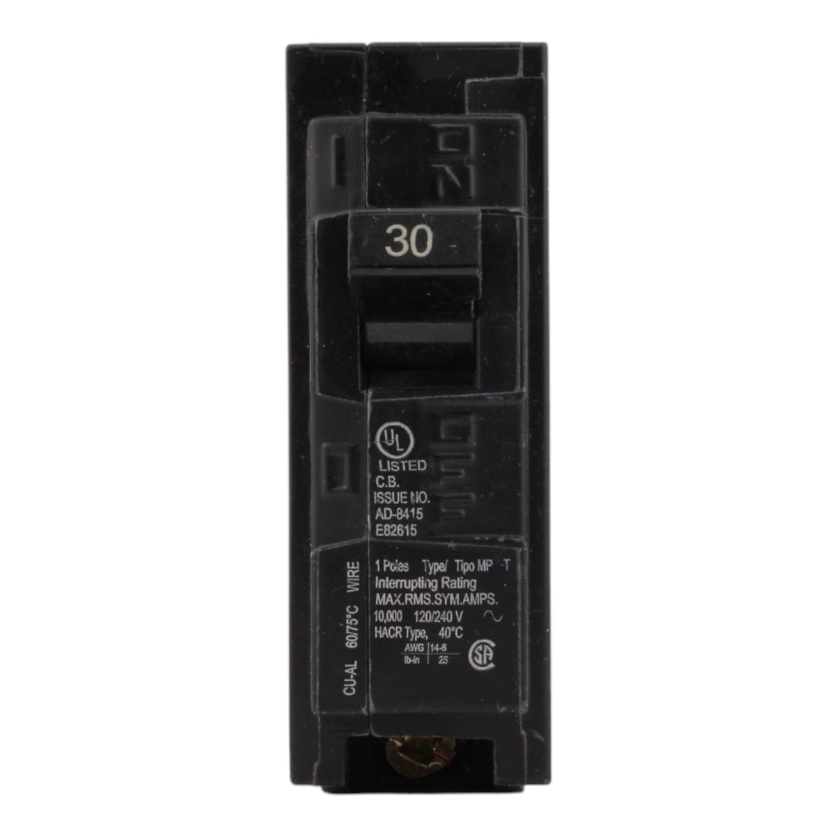 Murray MP130 30A 120V 1-Pole Miniature Thermal Magnetic Circuit Breaker, Compatible with Murray and Siemens Load Centers - Image 2
