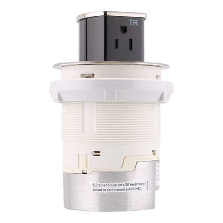 Hubbell Wiring, RCT200NI, 15 Amps, 125 Volts, 2-Pole, Kitchen Counter Receptacle, Surface Mount, Tamper Resistant, Nickel - Image 2