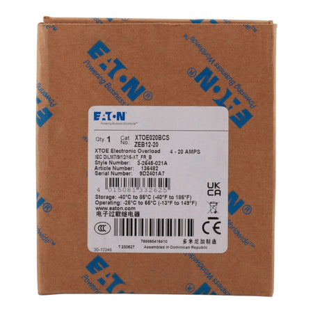 Eaton XT IEC XTOE020BCS 4-20A 45mm Electronic Overload Relay - Image 3