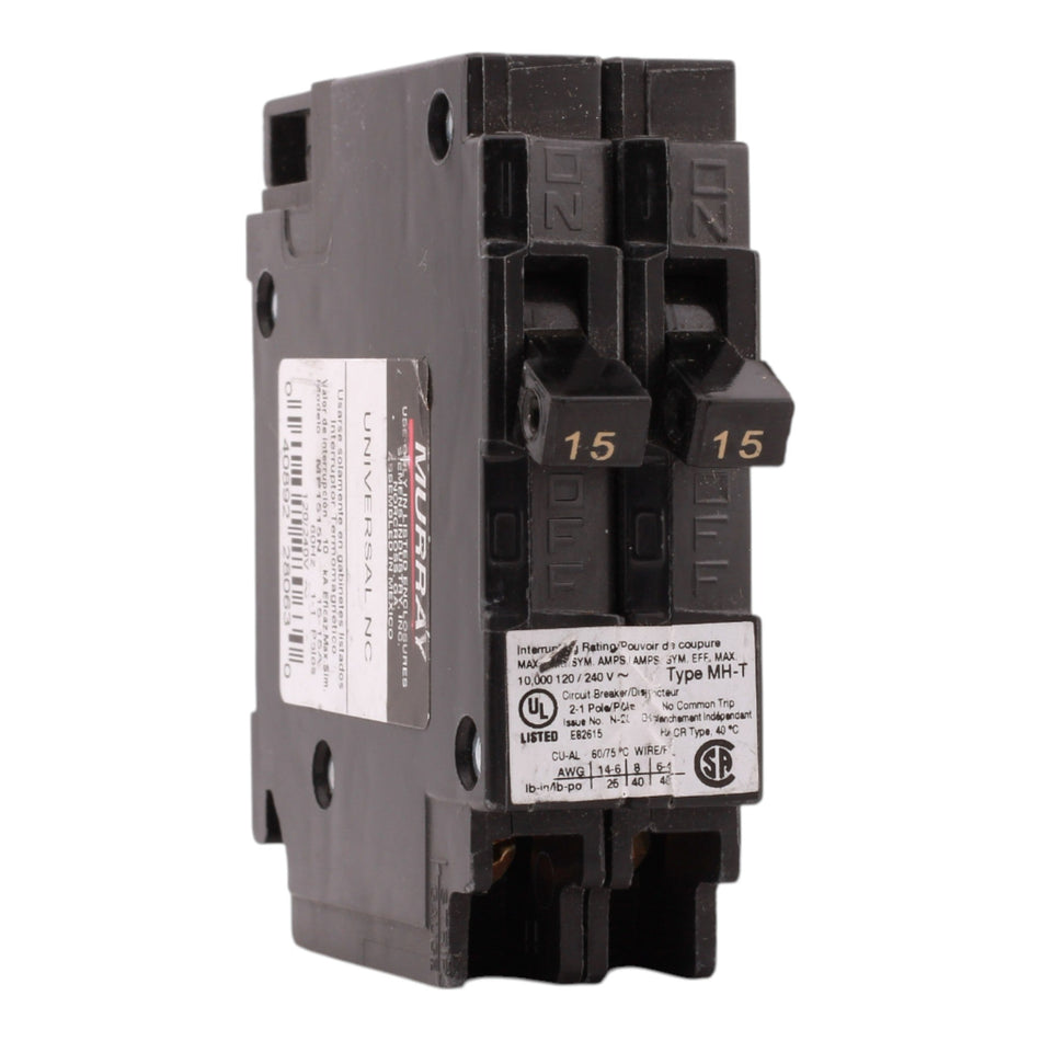 Murray MP1515N 15A-15A 1P 240V Duplex Circuit Breaker