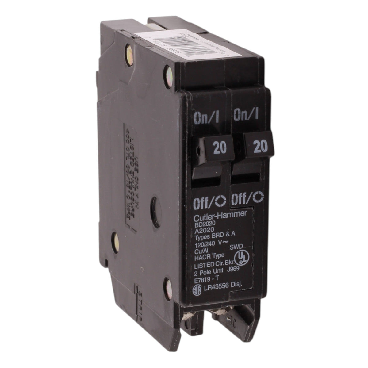 Eaton BR BD2020 20A 1P 120V Duplex Tandem Circuit Breaker