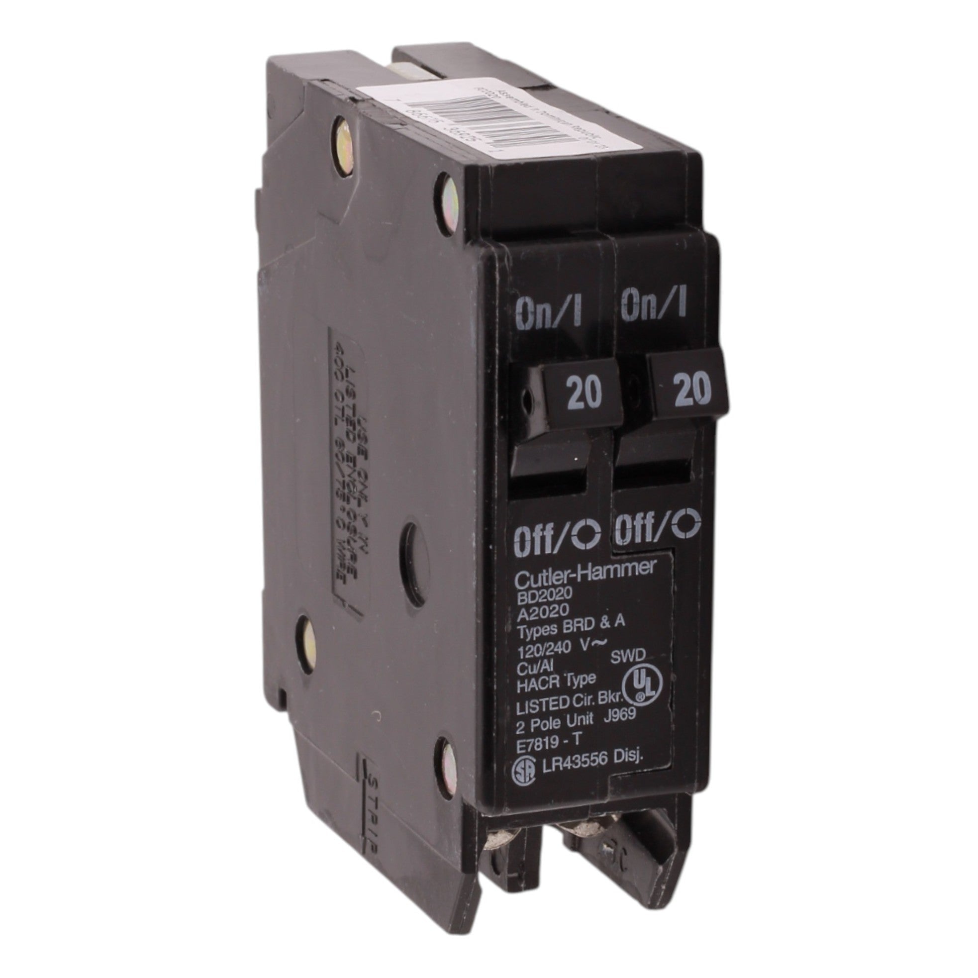 Eaton BR BD2020 20A 1P 120V Duplex Tandem Circuit Breaker