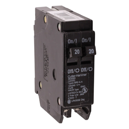 Eaton BR BD2020 20A 1P 120V Duplex Tandem Circuit Breaker
