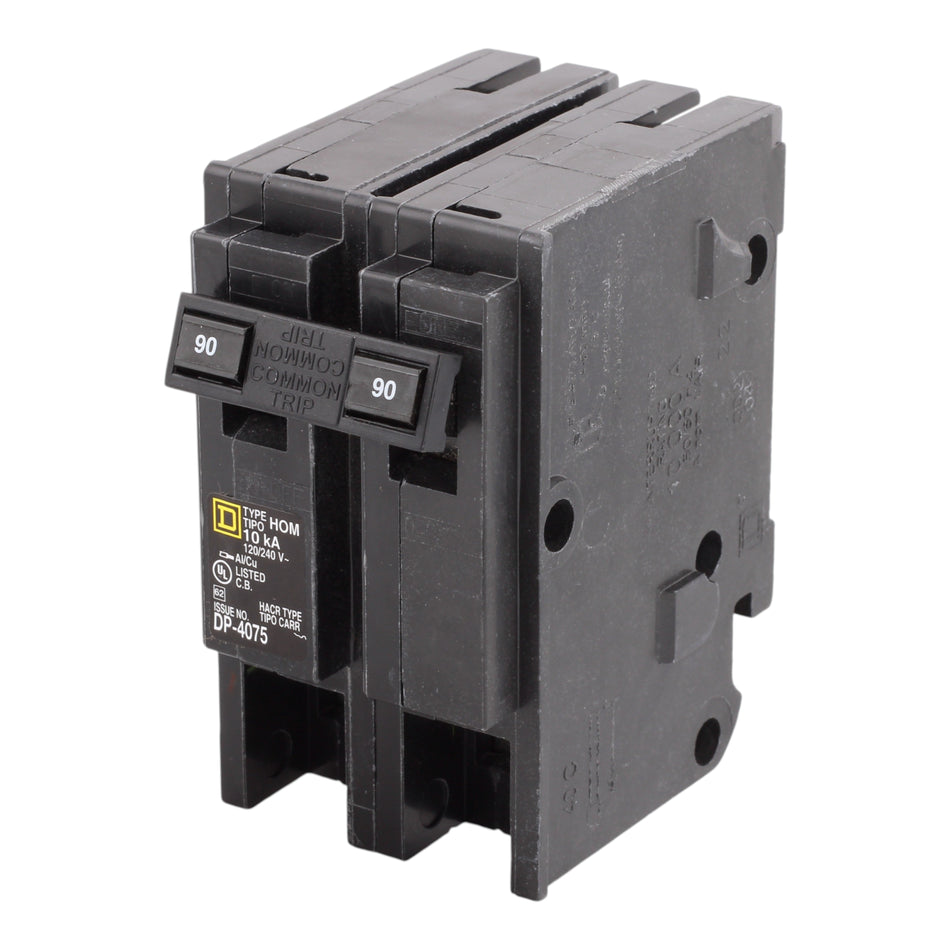 Square D Homeline HOM290 90A 2P 120/240V Standard Plug-In Circuit Breaker - Image 2