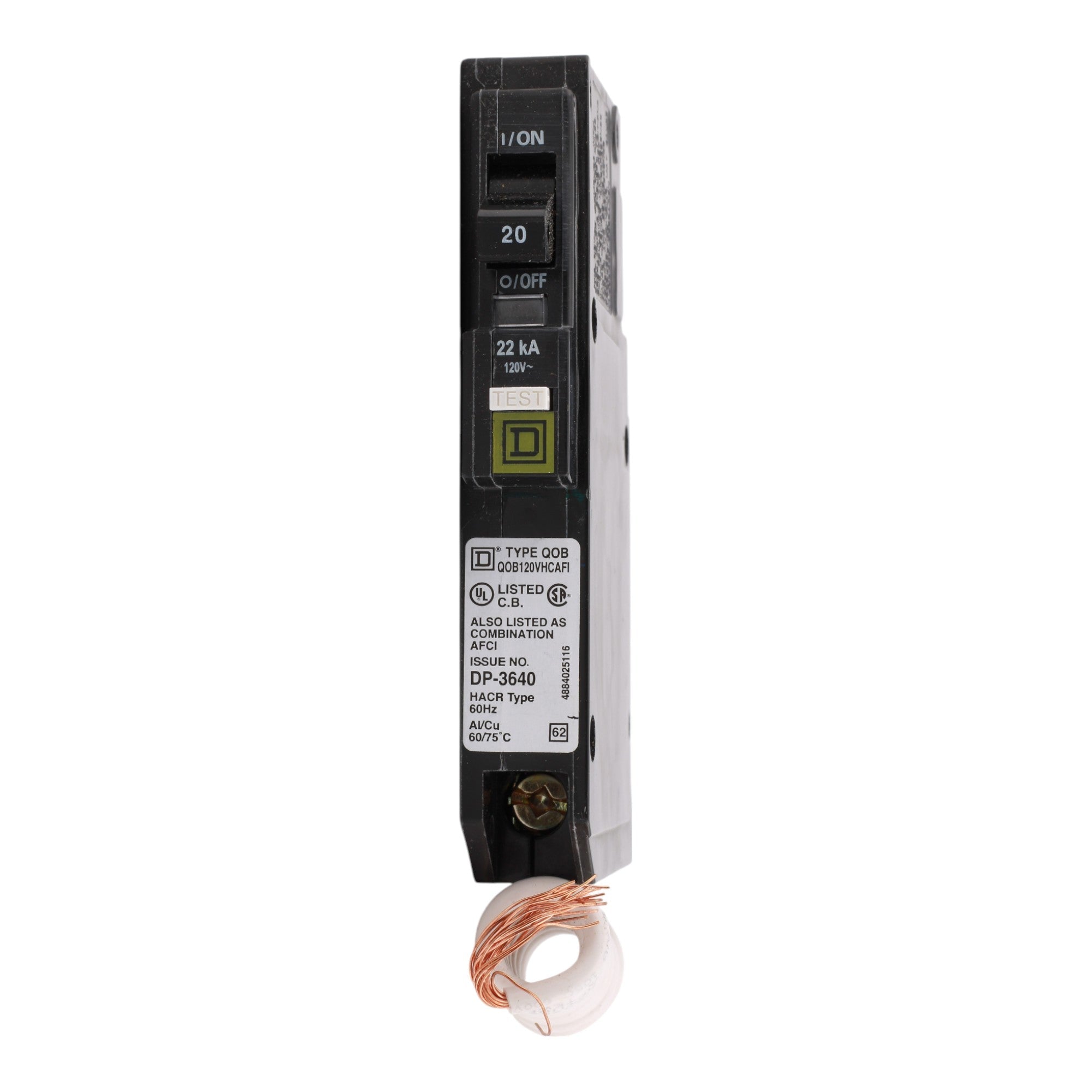 Square D QO QOB120VHCAFI 20A 1P 120V CAFI Circuit Breaker - Image 2