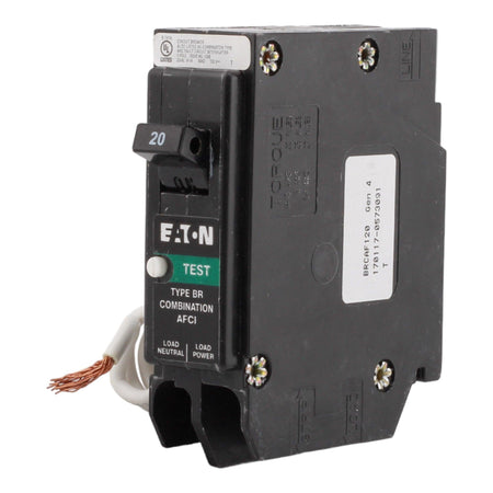 Eaton BRCAF120 20 Amp Single Pole 120V Pigtail-Neutral AFCI Arc Fault Circuit Breaker UL - Image 2