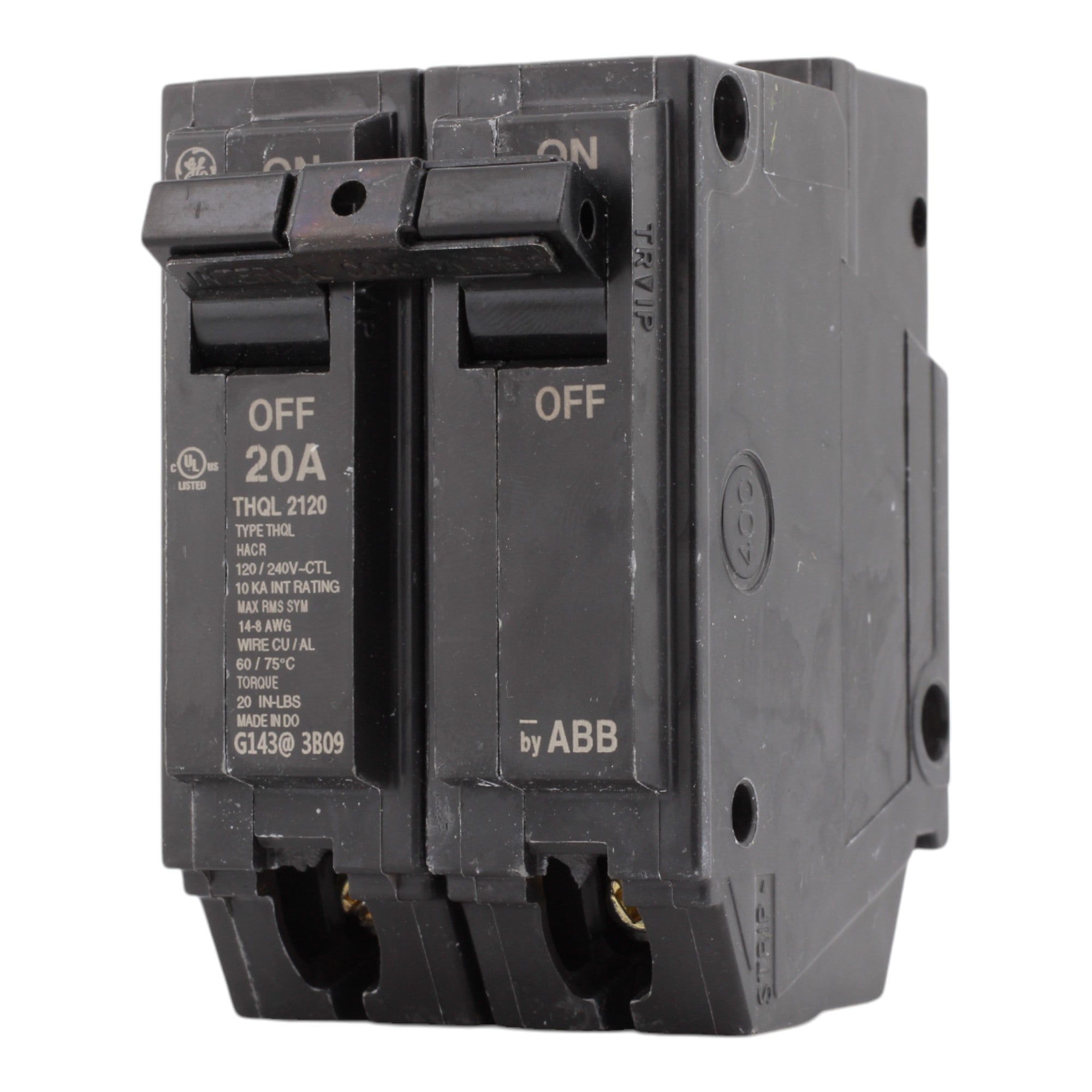 GE THQL2120 20A 120/240V 2-pole Circuit Breaker UL - Image 3