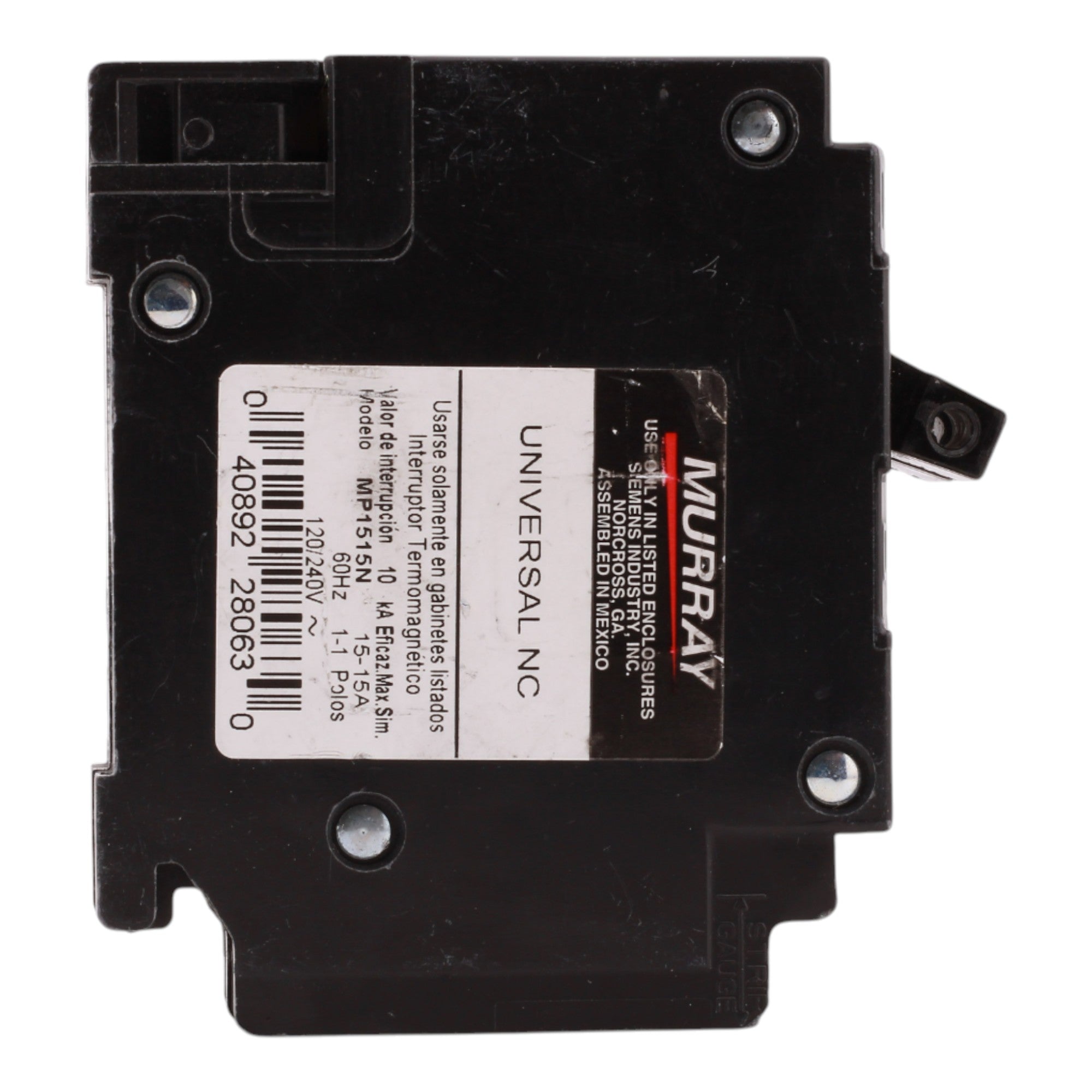 Murray MP1515N 15A-15A 1P 240V Duplex Circuit Breaker - Image 3
