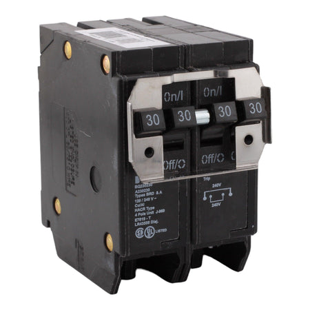 Eaton BQ, BQ230230, 30A/30A, 2P/2P, 120/240V, Quadplex, Circuit Breaker
