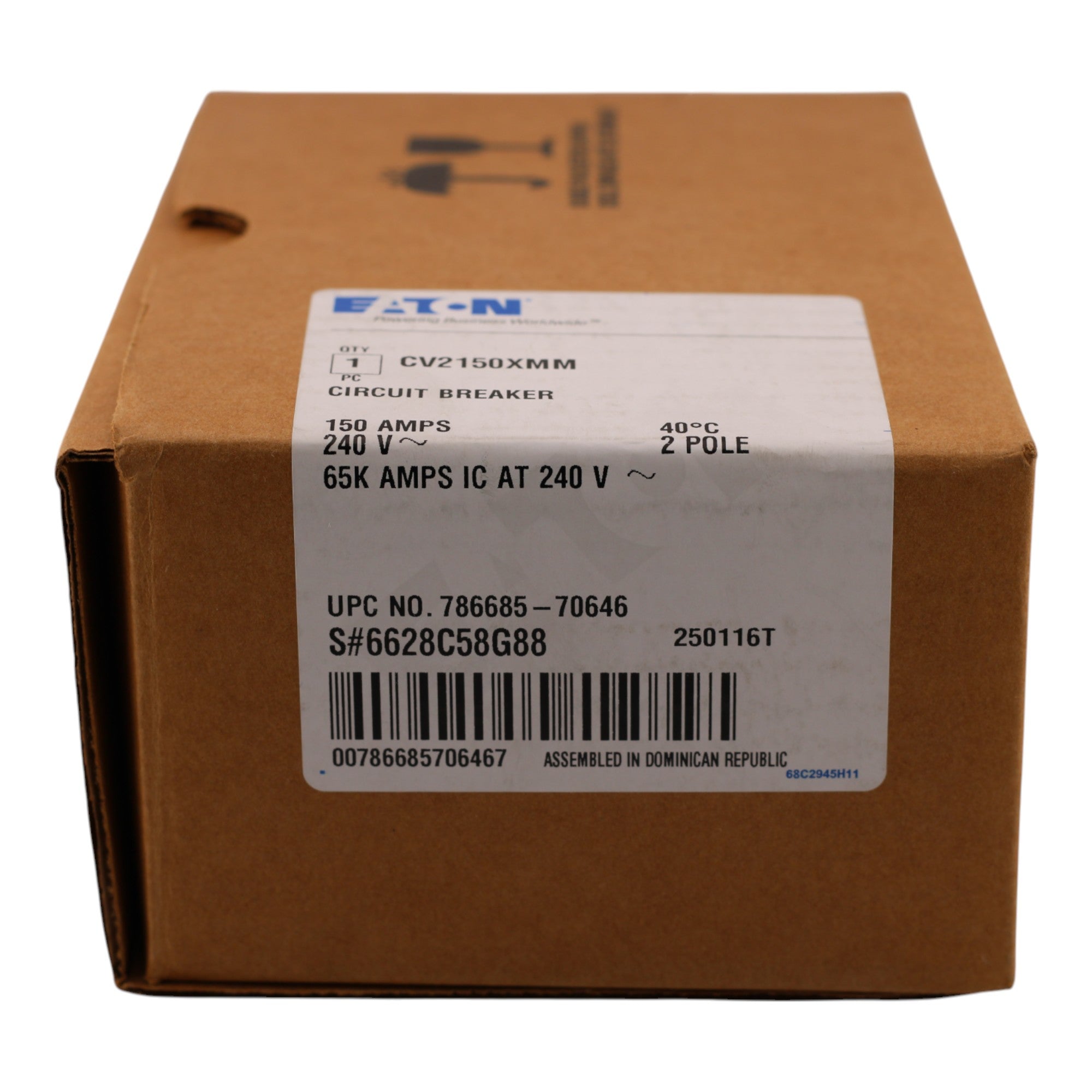 Eaton CV2150XMM 150A 2P 120/240V Main Circuit Breaker - Image 2