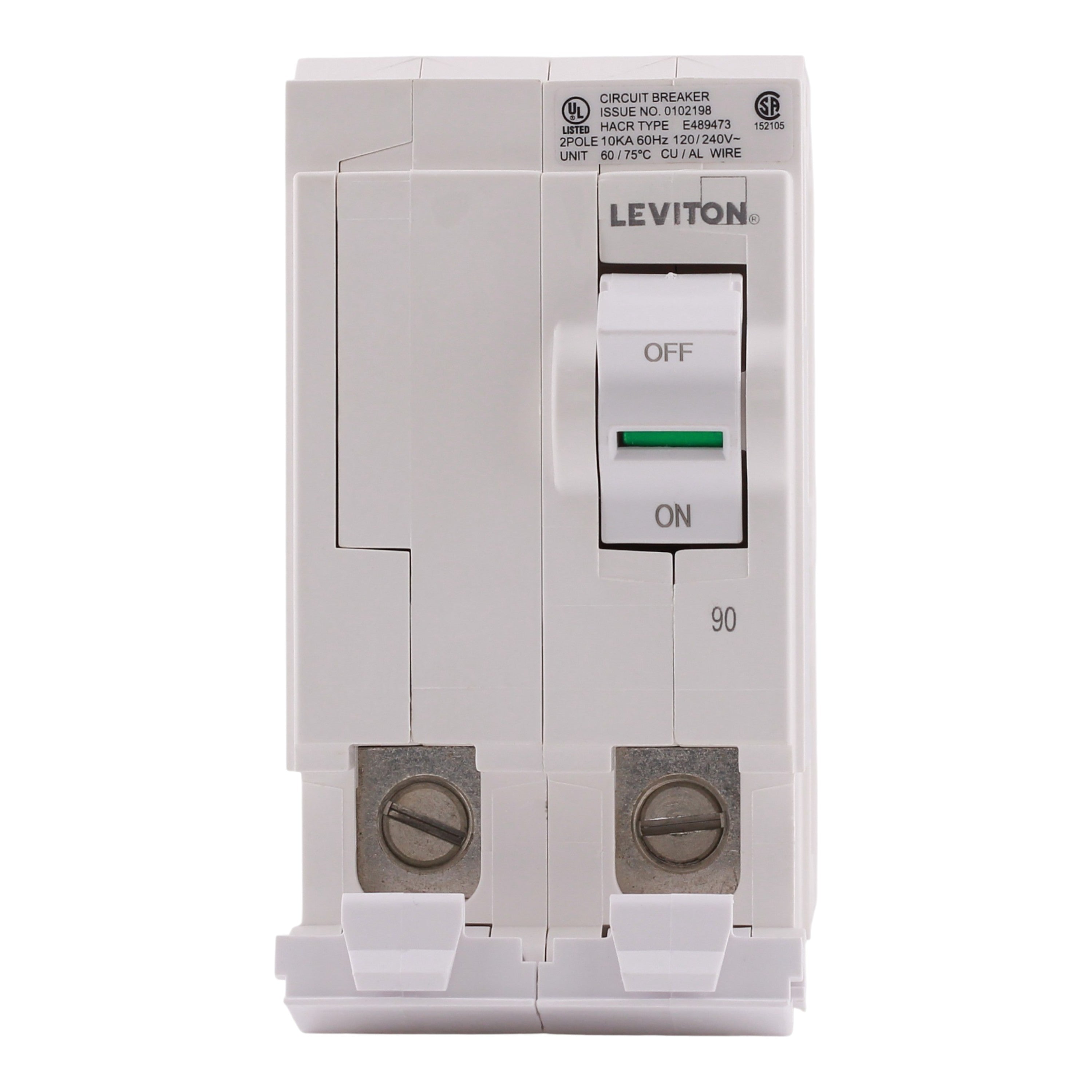 Leviton LB290 90A 2P 120/240V Standard Hydraulic Magnetic Circuit Breaker - Image 10