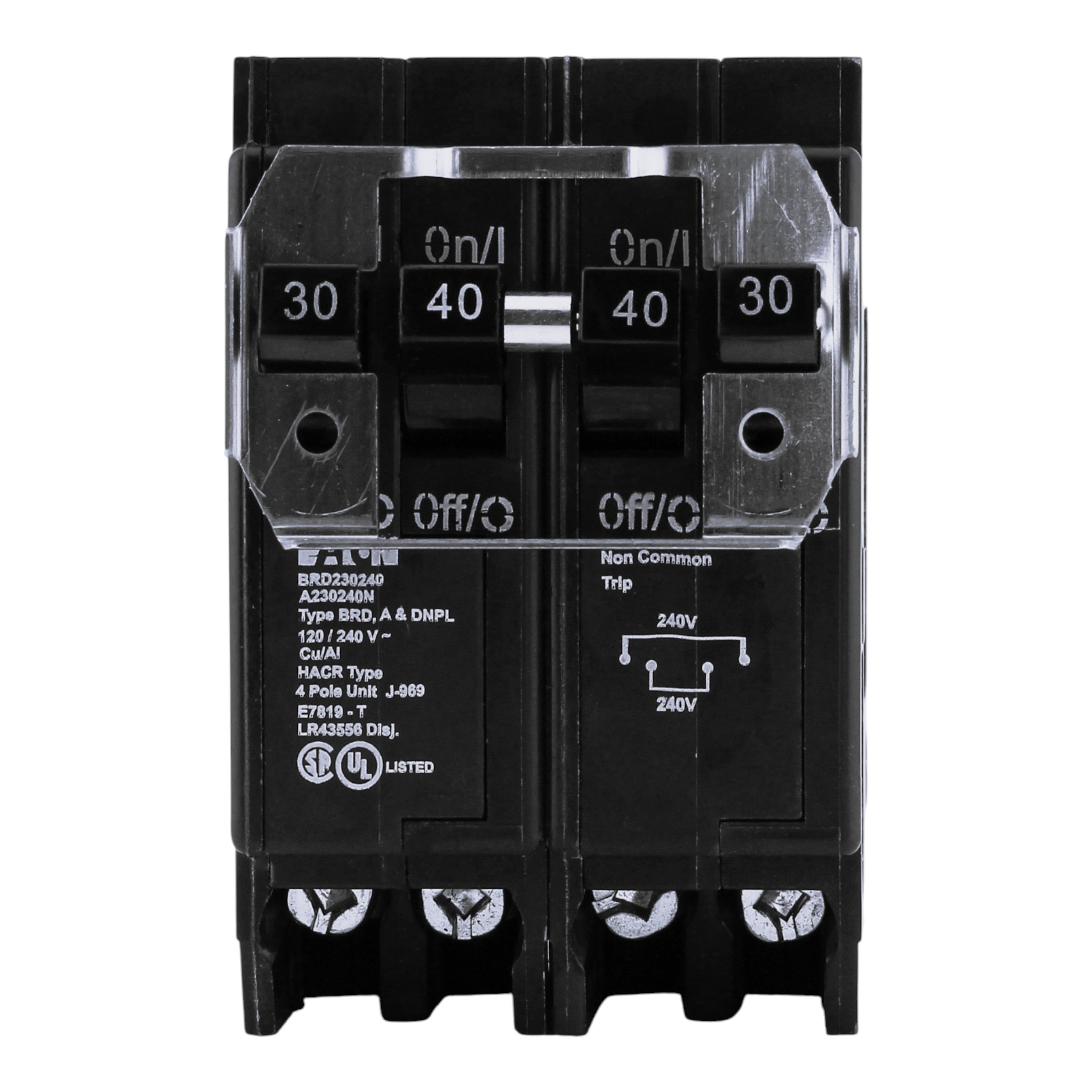 Eaton BR BRD230240 30A/40A 4P 120/240V Quad Thermal Magnetic Circuit Breaker - Image 3