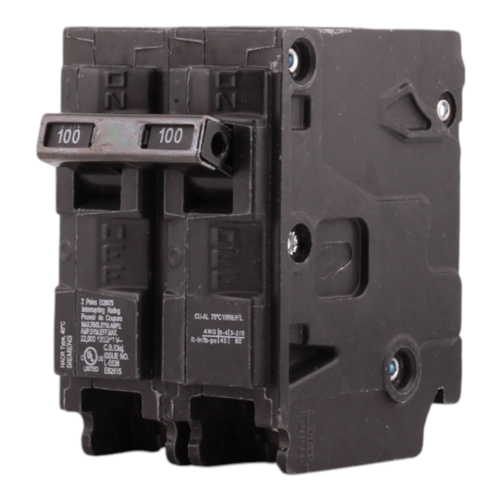 Siemens EQ9675 100A 2P 240V Main Circuit Breaker - Image 2