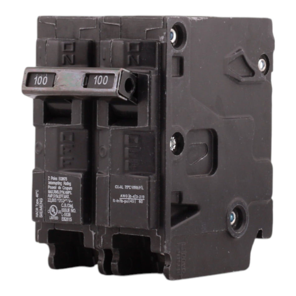 Siemens EQ9675 100A 2P 240V Main Circuit Breaker - Image 2