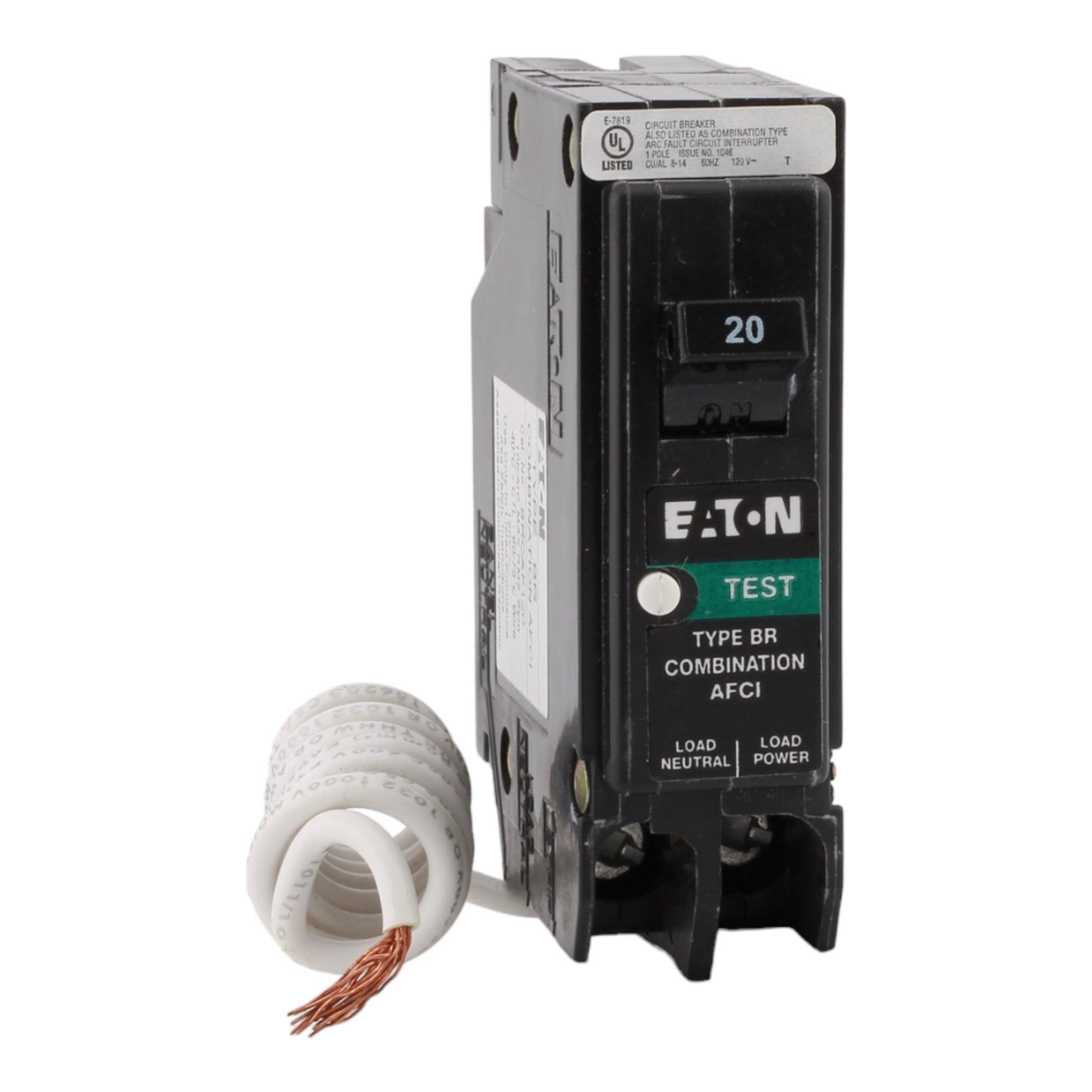 Eaton BRCAF120 20 Amp Single Pole 120V Pigtail-Neutral AFCI Arc Fault Circuit Breaker UL - Image 3